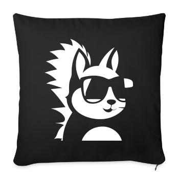 Funny Squirrel Wearing Sunglasses Squirrels - Sofa pillowcase 17,3'' x 17,3'' (45 x 45 cm) - black - Front