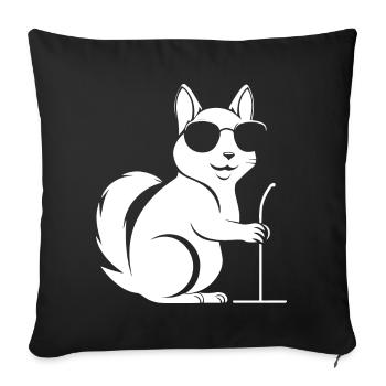 Funny Squirrel Wearing Sunglasses Squirrels - Sofa pillowcase 17,3'' x 17,3'' (45 x 45 cm) - black - Front