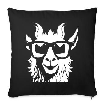 Funny Llama Wearing Sunglasses Cool Llamas - Sofa pillowcase 17,3'' x 17,3'' (45 x 45 cm) - black - Front