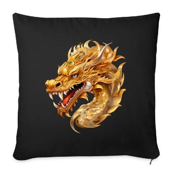 Dragon Fantaisie Magie Mysticisme Mythologie Créature - Housse de coussin décorative 45 x 45 cm - noir - Devant