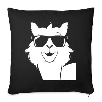 Lustiges Lama mit Sonnenbrille Coole Lamas - Sofakissenbezug 45 x 45 cm - Schwarz - Vorne