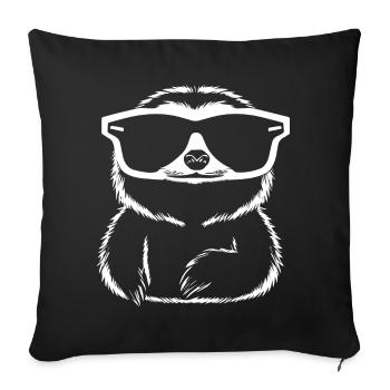 Sloths Anime Sloth Manga Sloth Sunglasses - Sofa pillowcase 17,3'' x 17,3'' (45 x 45 cm) - black - Front