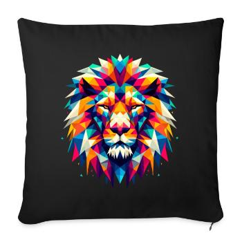 Lion Geometric Colorful Gift - Sofa pillowcase 17,3'' x 17,3'' (45 x 45 cm) - black - Front