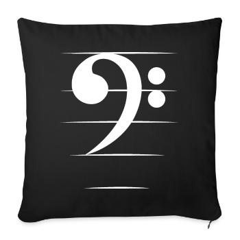 clé de basse basse guitare bassiste musicien icône - Housse de coussin décorative 45 x 45 cm - noir - Devant