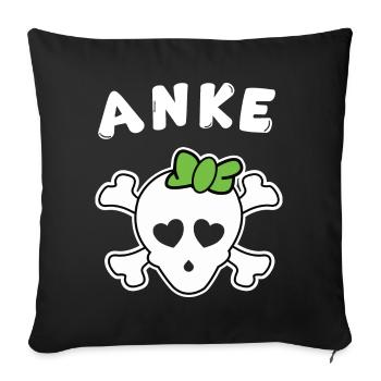 Pirate Anke Design for Girls and Women - Sofa pillowcase 17,3'' x 17,3'' (45 x 45 cm) - black - Front