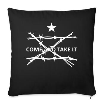 Texas Border Razorwire Come And Take It Molon Labe - Sofa pillowcase 17,3'' x 17,3'' (45 x 45 cm) - black - Front