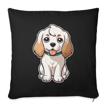 Cute dog - Sofa pillowcase 17,3'' x 17,3'' (45 x 45 cm) - black - Front