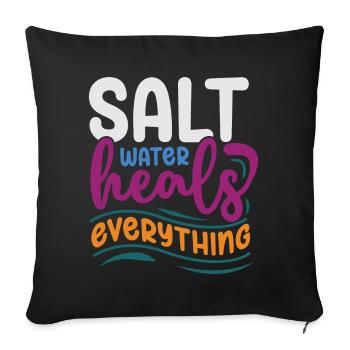 L’eau salée guérit tout - Housse de coussin décorative 45 x 45 cm - noir - Devant