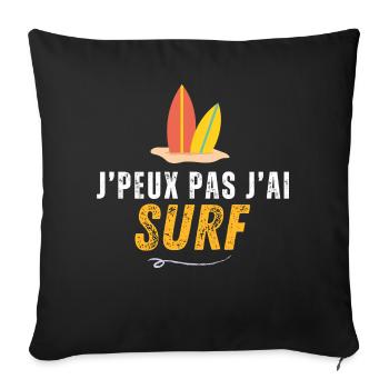 Ich kann nicht surfen - Sofakissenbezug 45 x 45 cm - Schwarz - Vorne