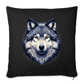 Loup - Housse de coussin décorative 45 x 45 cm - noir - Devant