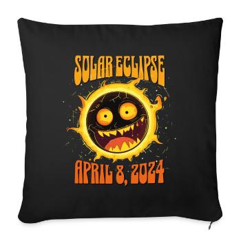 Solar Eclipse April 8 2024 Totale Sonnenfinsternis - Sofakissenbezug 45 x 45 cm - Schwarz - Vorne