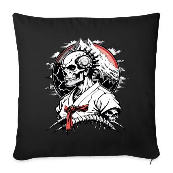 Karate Master Skull // Karate Skull FS0090 - Sofa pillowcase 17,3'' x 17,3'' (45 x 45 cm) - black - Front