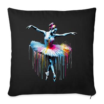 Danseuse de ballet avec tutu - Housse de coussin décorative 45 x 45 cm - noir - Devant