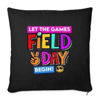 School Field Days Let the Games Begin Teacher 2024 - Sofa pillowcase 17,3'' x 17,3'' (45 x 45 cm) - black - Front