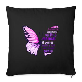Demenzpfleger Schmetterling - Sofakissenbezug 45 x 45 cm - Schwarz - Vorne