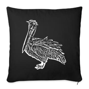 Pélicans Oiseaux Oiseaux Pelecanus - Housse de coussin décorative 45 x 45 cm - noir - Devant