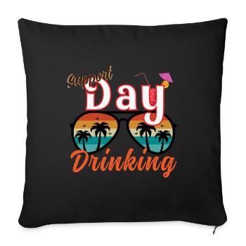 Day Drinking Palm Print - Sofakissenbezug 45 x 45 cm - Schwarz - Vorne