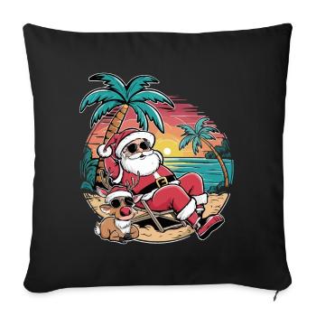 Noël en juillet - Housse de coussin décorative 45 x 45 cm - noir - Devant