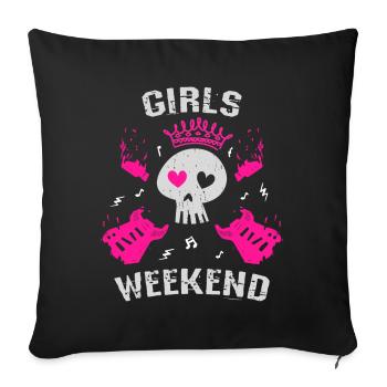 Week-end entre filles - Housse de coussin décorative 45 x 45 cm - noir - Devant