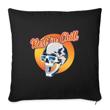 Rest in Chill Skull - Sofakissenbezug 45 x 45 cm - Schwarz - Vorne