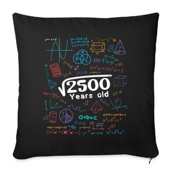 2500 ans de gribouillages mathématiques - Housse de coussin décorative 45 x 45 cm - noir - Devant