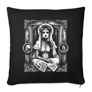 Viktorianisches Tarot-Diagramm - Sofakissenbezug 45 x 45 cm - Schwarz - Vorne