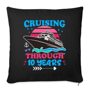 Cruising Through 10 Years Wedding Anniversary - Sofa pillowcase 17,3'' x 17,3'' (45 x 45 cm) - black - Front