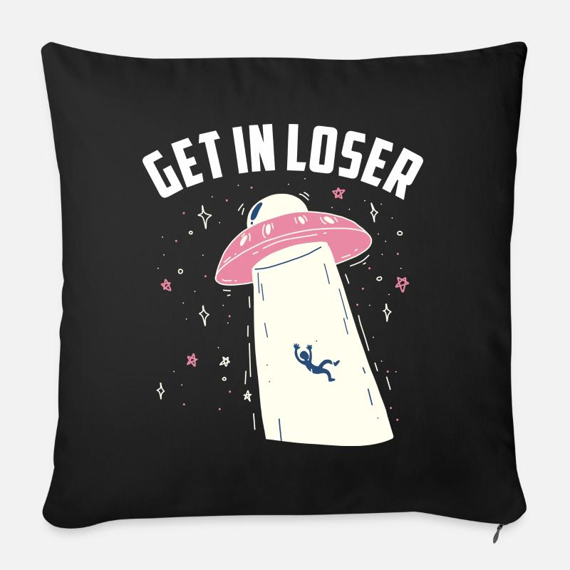 Entrez dans le perdant - Housse de coussin décorative 45 x 45 cm - noir