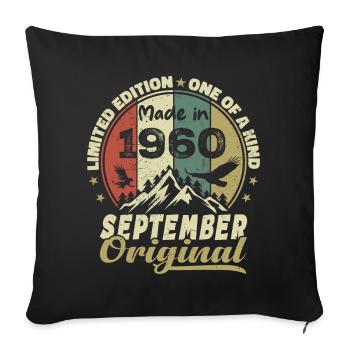 1960 - Im September 1960 werden die Legenden geboren - Sofakissenbezug 45 x 45 cm - Schwarz - Vorne