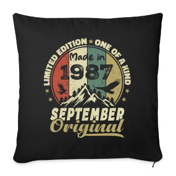 1987 - The Legends were born in September 1987 - Sofa pillowcase 17,3'' x 17,3'' (45 x 45 cm) - black - Front