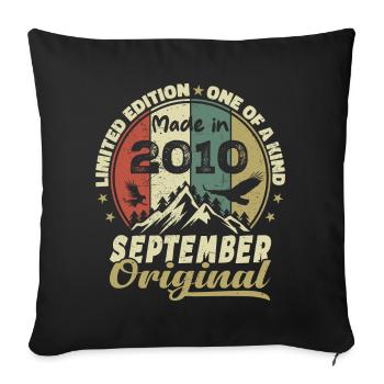 2010 - Legends are born in September 2010 - Sofa pillowcase 17,3'' x 17,3'' (45 x 45 cm) - black - Front
