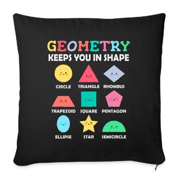 Geometry Shapes with Positive Slogans - Sofa pillowcase 17,3'' x 17,3'' (45 x 45 cm) - black - Front