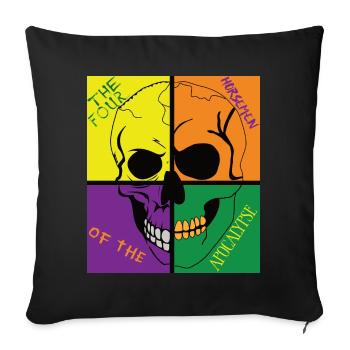 Crâne de l’Apocalypse - Housse de coussin décorative 45 x 45 cm - noir - Devant