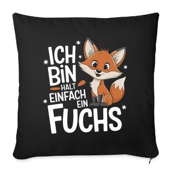Fox, Foxes, Wild Animal, Forest Animal, Red Fox - Sofa pillowcase 17,3'' x 17,3'' (45 x 45 cm) - black - Front