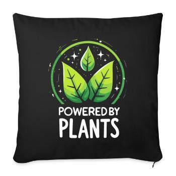 Alimenté par des plantes, respectueux de l’environnement - Housse de coussin décorative 45 x 45 cm - noir - Devant