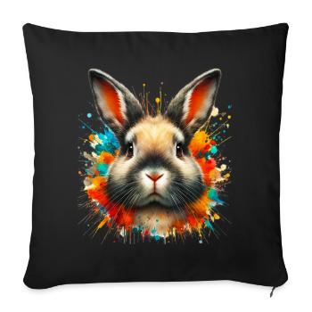 Rabbit - Sofa pillowcase 17,3'' x 17,3'' (45 x 45 cm) - black - Front
