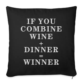 restaurant, restauration, gastronomie - Housse de coussin décorative 45 x 45 cm - noir - Devant