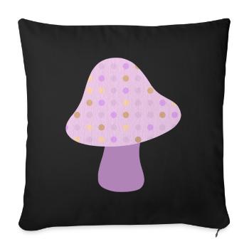 Mushroom Autumn Dots Autumn Woodland Nursery - Sofa pillowcase 17,3'' x 17,3'' (45 x 45 cm) - black - Front