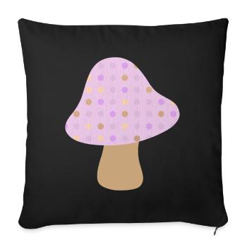 Mushroom Brown Dots Dots Pastel Woodland Nursery - Sofa pillowcase 17,3'' x 17,3'' (45 x 45 cm) - black - Front