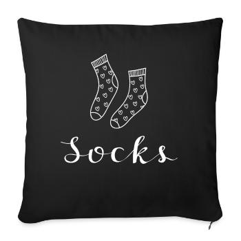 Socks Heart - Sofa pillowcase 17,3'' x 17,3'' (45 x 45 cm) - black - Front