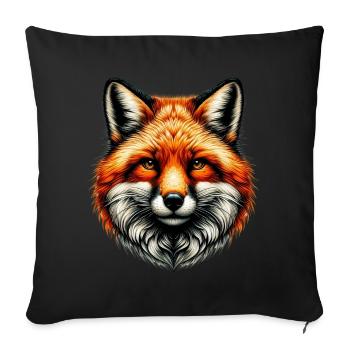 Renard - Housse de coussin décorative 45 x 45 cm - noir - Devant
