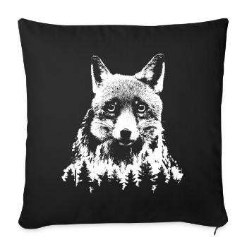 Fox Forest Tree Nature Foxes Outdoor Animals Icon - Sofa pillowcase 17,3'' x 17,3'' (45 x 45 cm) - black - Front