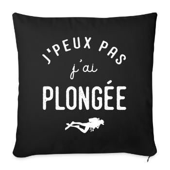 Plongée Je peux pas j ai plongée sous marine - Housse de coussin décorative 45 x 45 cm - noir - Devant