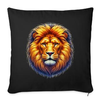 Löwe - Sofakissenbezug 45 x 45 cm - Schwarz - Vorne