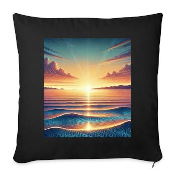 Magischer Sonnenaufgang am Horizont - Sofakissenbezug 45 x 45 cm - Schwarz - Vorne
