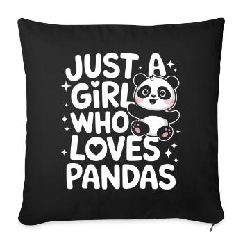 Pandabär Panda Tier Pandas - Sofakissenbezug 45 x 45 cm - Schwarz - Vorne