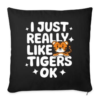 Tiger Animal Zoo Wild Animal - Sofa pillowcase 17,3'' x 17,3'' (45 x 45 cm) - black - Front