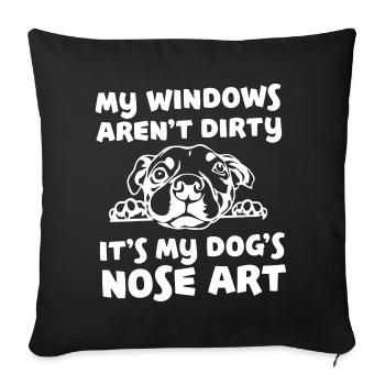 Funny Dog Nose Art Quote - Sofa pillowcase 17,3'' x 17,3'' (45 x 45 cm) - black - Front
