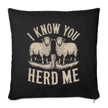 Je sais que tu me conduis mouton Jeu de mots - Housse de coussin décorative 45 x 45 cm - noir - Devant