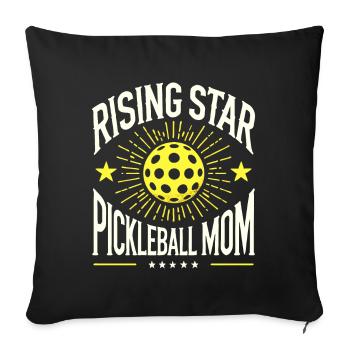 Rising Star Pickleball Mom - Sofa pillowcase 17,3'' x 17,3'' (45 x 45 cm) - black - Front